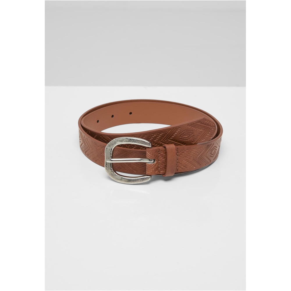 Urban Classics - Leather Imitation Punched Pattern Belt - Brown